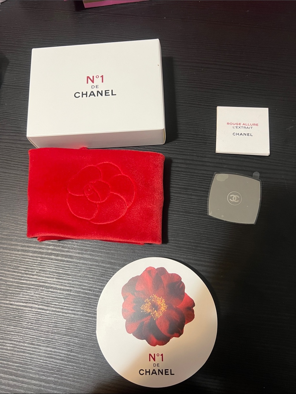 CHANEL Red Velvet Camellia Travel collection